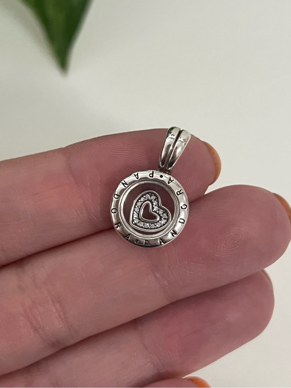 Pandora Logo Locket Pendant with Heart Charm, 925